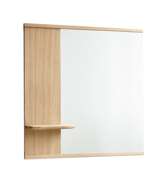Moebe Wall Mirror With Shelf 70x72 Cm, Oak