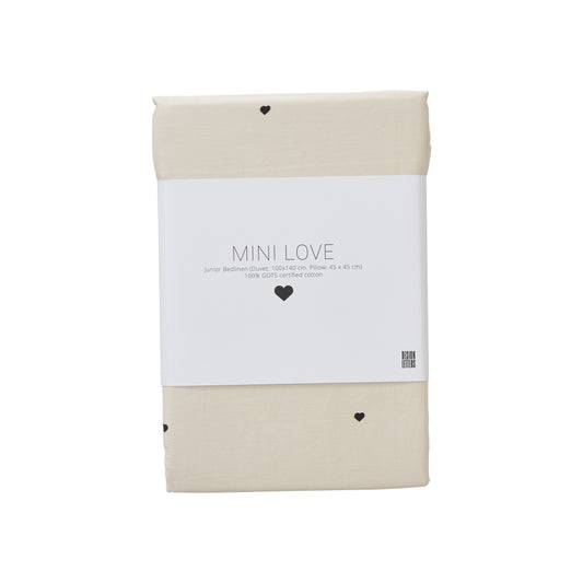 [product_category]-Design Letters Mini Love Junior Pillowcases And Duvet Covers 100x140 Cm, Beige-Design Letters-5710498189464-10501001BEIGELOVE-DES-1