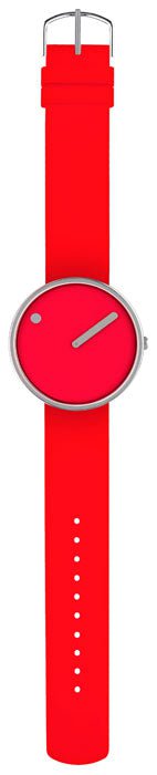 Picto Watch ø40, Red/Stainless Steel Silicone
