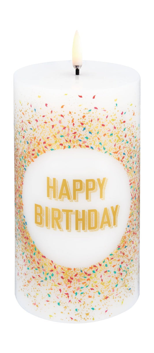 Uyuni Lighting Led Pillar Birthday Candle H 15 Cm, White